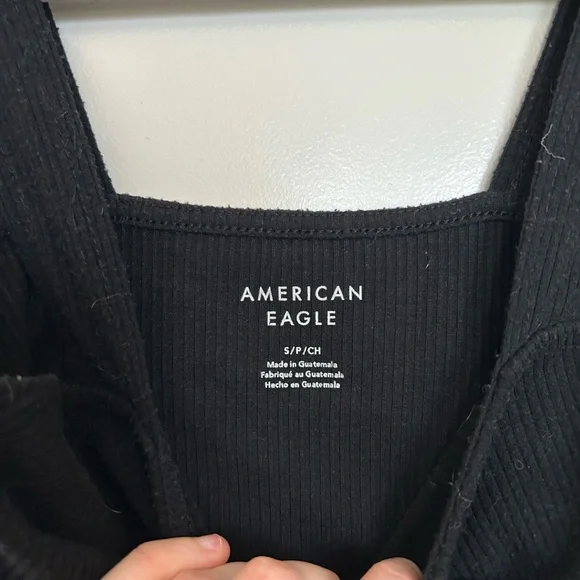 American Eagle Black ribbed bodysuit tank - Picture 2 of 3